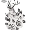 tatouage-ephemere-cerf-fleurs-elegant-artistique tatouage-ephemere-cerf-fleurs-elegant-artistique