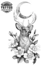 tatouage-ephemere-cerf-et-fleur-design-unique tatouage-ephemere-cerf-et-fleur-design-unique