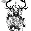 tatouage-ephemere-cerf-fleur-sauvage-nature-style-boho tatouage-ephemere-cerf-fleur-sauvage-nature-style-boho