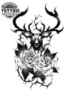 tatouage-ephemere-cerf-fleur-sauvage-nature-style-boho tatouage-ephemere-cerf-fleur-sauvage-nature-style-boho