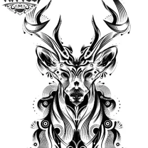 tatouage-ephemere-cerf-graphique-design-naturel tatouage-ephemere-cerf-graphique-design-naturel