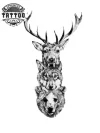 tatouage-ephemere-cerf-loup-ours-mystique-nature tatouage-ephemere-cerf-loup-ours-mystique-nature