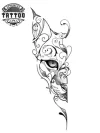 tatouage-ephemere-chat-arabesque-design-unique tatouage-ephemere-chat-arabesque-design-unique