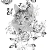 tatouage-ephemere-chat-fleur-accessoire-tattoo-temporaire-felin tatouage-ephemere-chat-fleur-accessoire-tattoo-temporaire-felin