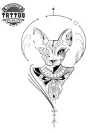 tatouage ephemere chat bastet design felin egypte ancienne tatouage ephemere chat bastet design felin egypte ancienne