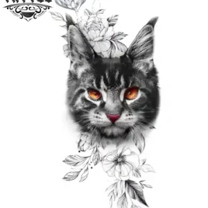 tatouage-ephemere-chat-fleur-design-poetique tatouage-ephemere-chat-fleur-design-poetique