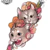 tatouage-ephemere-chat-avec-motif-rose-temporaires-elegants tatouage-ephemere-chat-avec-motif-rose-temporaires-elegants