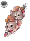 tatouage-ephemere-chat-avec-motif-rose-temporaires-elegants tatouage-ephemere-chat-avec-motif-rose-temporaires-elegants