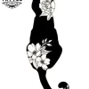 tatouage-ephemere-chat-fleur-unique-temporaire