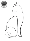 tatouage-ephemere-chat-ligne-minimaliste-art-corporel-temporary-cat-tattoo