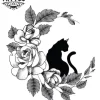 tatouage-ephemere-chat-lune-fleur-peau-elegante tatouage-ephemere-chat-lune-fleur-peau-elegante
