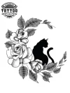 tatouage-ephemere-chat-lune-fleur-peau-elegante tatouage-ephemere-chat-lune-fleur-peau-elegante