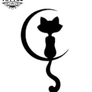 tatouage-ephemere-chat-noir-motif-lune-mystique tatouage-ephemere-chat-noir-motif-lune-mystique