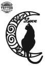 tatouage ephémère chat noir et lune mystique tatouage LUNE tatouage ephémère chat noir et lune mystique tatouage LUNE