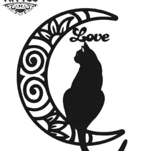 tatouage ephémère chat noir et lune mystique tatouage LUNE tatouage ephémère chat noir et lune mystique tatouage LUNE