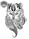 tatouage-ephemere-chat-polynesien-style-tribal tatouage-ephemere-chat-polynesien-style-tribal