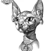 tatouage-ephemere-chat-sphynx-design-felin-realiste tatouage-ephemere-chat-sphynx-design-felin-realiste