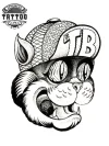 tatouage-ephemere-tete-de-chat-design-unique tatouage-ephemere-tete-de-chat-design-unique