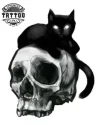 tatouage-ephemere-chat-tete-de-mort-style-unique tatouage-ephemere-chat-tete-de-mort-style-unique