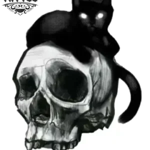 tatouage-ephemere-chat-tete-de-mort-style-unique tatouage-ephemere-chat-tete-de-mort-style-unique