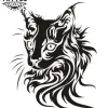 tatouage-ephemere-chat-tribal-design-unique-artistique tatouage-ephemere-chat-tribal-design-unique-artistique