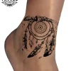 tatouage cheville éphémère attrape rêve bohème élégant tatouage cheville éphémère attrape rêve bohème élégant