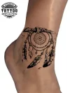 tatouage cheville éphémère attrape rêve bohème élégant tatouage cheville éphémère attrape rêve bohème élégant