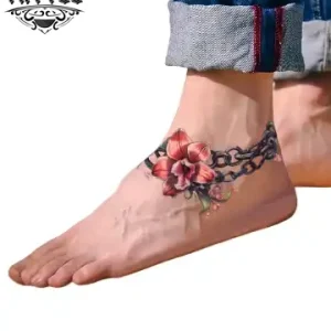tatouage-cheville-ephemere-bracelet-fleur tatouage-cheville-ephemere-bracelet-fleur