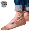 tatouage cheville ephemere branche delicate
