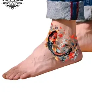 tatouage-ephemere-cheville-carpe-koi-design-unique tatouage-ephemere-cheville-carpe-koi-design-unique