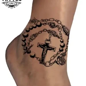tatouage-ephemere-cheville-chapelet-style-religieux tatouage-ephemere-cheville-chapelet-style-religieux