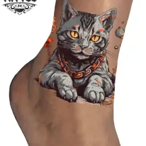 tatouage-ephemere-cheville-chat-felin-elegant tatouage-ephemere-cheville-chat-felin-elegant