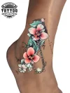 tatouage ephémère cheville couleur style temporary tattoo