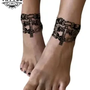 tatouage-ephemere-croix-cheville-durable-elegant tatouage-ephemere-croix-cheville-durable-elegant