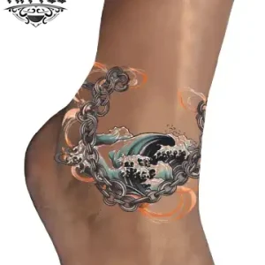 tatouage éphémère vague cheville femme accessoire tendance tattoo tatouage éphémère vague cheville femme accessoire tendance tattoo
