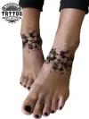 tatouage ephemere cheville femme fleur de lys elegant style
