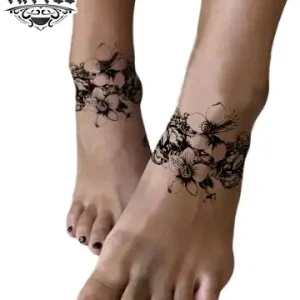 tatouage ephemere cheville femme fleur de lys elegant style tatouage ephemere cheville femme fleur de lys elegant style