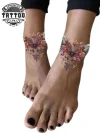 tatouage cheville fleur de lys papillon elegance florale ephemeral tatouage cheville fleur de lys papillon elegance florale ephemeral