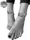 Tatouage éphémère lotus cheville design artistique élégant