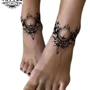 tatouage ephémère cheville motif ornemental élégant tatouage ephémère cheville motif ornemental élégant