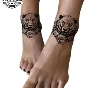 tatouage-ephemere-ours-cheville-design-unique tatouage-ephemere-ours-cheville-design-unique