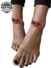 tatouage-cheville-rose-ephemere-design-floral tatouage-cheville-rose-ephemere-design-floral