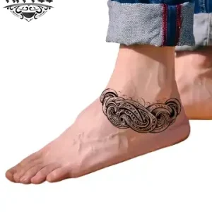 tatouage-ephemere-vague-cheville-design-temporaire-elegant tatouage-ephemere-vague-cheville-design-temporaire-elegant