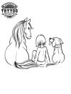 tatouage-ephemere-chien-cheval-amoureux-animaux tatouage-ephemere-chien-cheval-amoureux-animaux