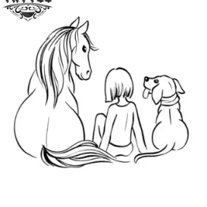 tatouage-ephemere-chien-cheval-amoureux-animaux tatouage-ephemere-chien-cheval-amoureux-animaux