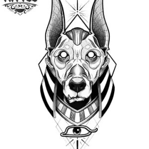 tatouage-ephemere-chien-egyptien-style-pharaonique-temporaire tatouage-ephemere-chien-egyptien-style-pharaonique-temporaire