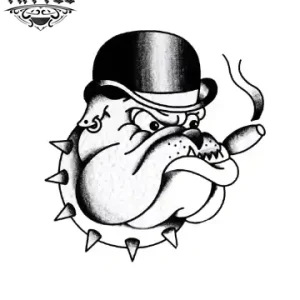 Tatouage éphémère CHIEN old school rétro réaliste Tatouage éphémère CHIEN old school rétro réaliste