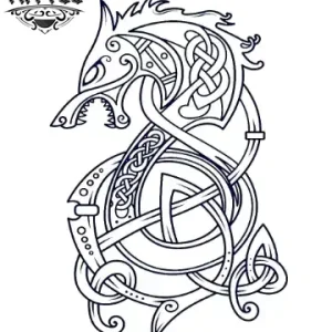 tatouage-ephemere-chien-viking-style-nordique