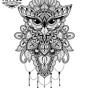 tatouage-ephemere-chouette-dentelle-design-unique tatouage-ephemere-chouette-dentelle-design-unique