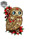 tatouage-ephemere-chouette-mexicaine-originale tatouage-ephemere-chouette-mexicaine-originale